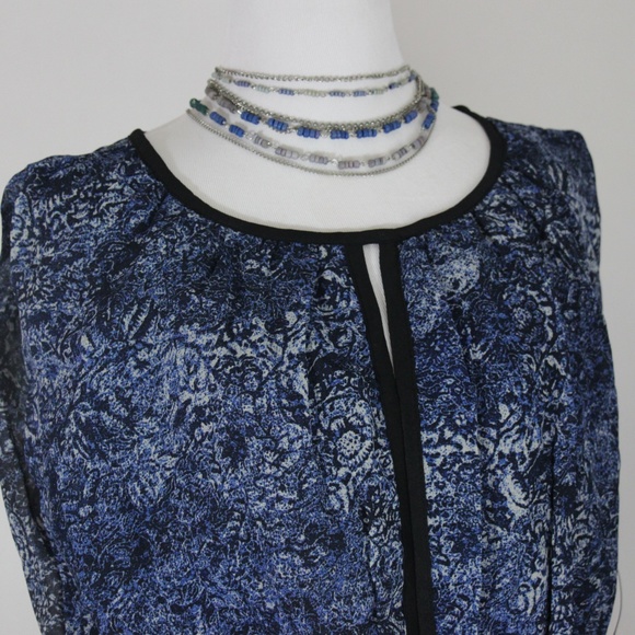 FYLO NWT Navy, Royal Blue Abstract Print Dress - Picture 4 of 8